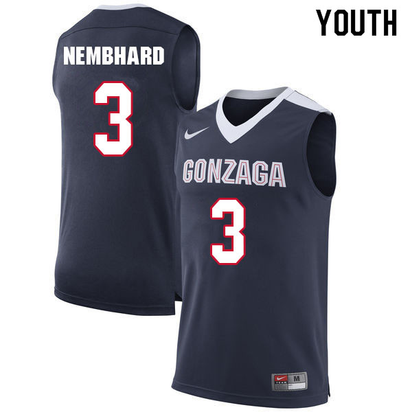 Youth #3 Andrew Nembhard Gonzaga Bulldogs College Basketball Jerseys Sale-Navy